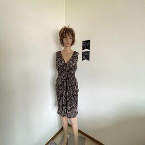 Iz Byer Zebra Pattern Brown/Beige Women's Dress Size XL